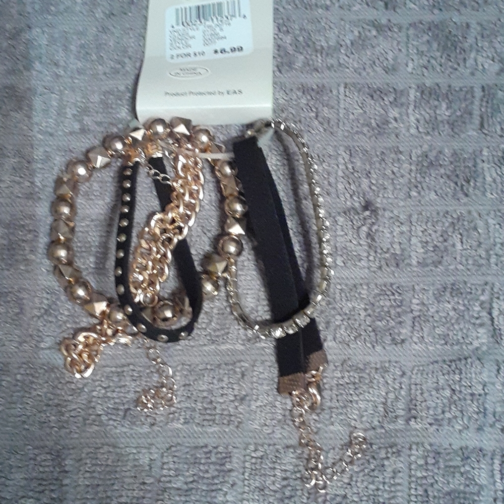 Black and gold bracelets